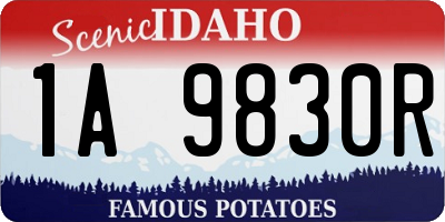 ID license plate 1A9830R