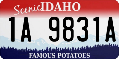 ID license plate 1A9831A