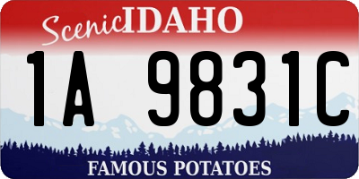 ID license plate 1A9831C