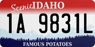 ID license plate 1A9831L
