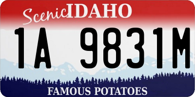 ID license plate 1A9831M