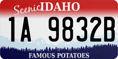 ID license plate 1A9832B