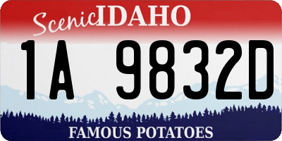 ID license plate 1A9832D