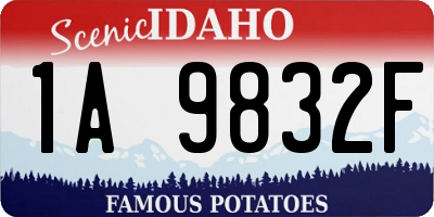 ID license plate 1A9832F