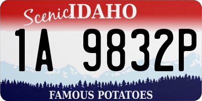 ID license plate 1A9832P