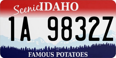 ID license plate 1A9832Z
