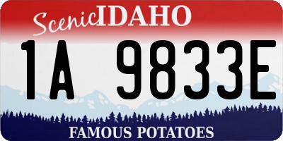 ID license plate 1A9833E