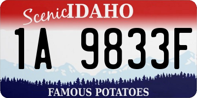 ID license plate 1A9833F