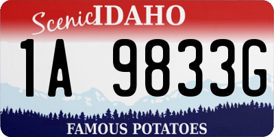 ID license plate 1A9833G