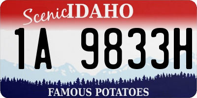 ID license plate 1A9833H