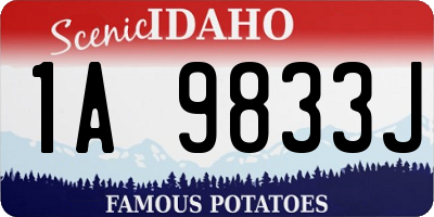 ID license plate 1A9833J