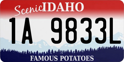 ID license plate 1A9833L