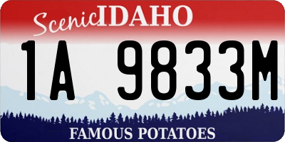 ID license plate 1A9833M