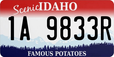 ID license plate 1A9833R