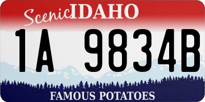 ID license plate 1A9834B