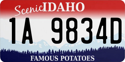 ID license plate 1A9834D