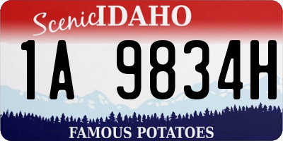 ID license plate 1A9834H