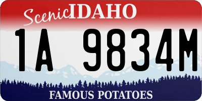 ID license plate 1A9834M