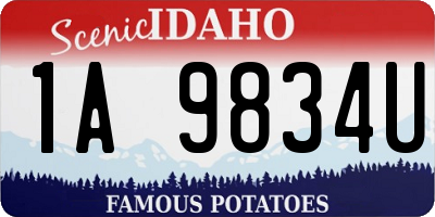 ID license plate 1A9834U