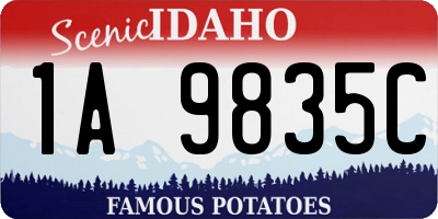 ID license plate 1A9835C