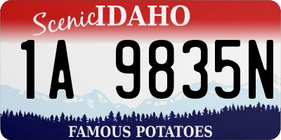 ID license plate 1A9835N