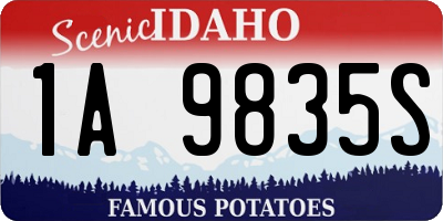 ID license plate 1A9835S