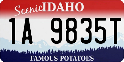 ID license plate 1A9835T