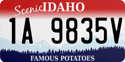 ID license plate 1A9835V