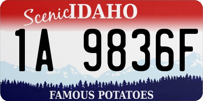 ID license plate 1A9836F