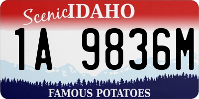 ID license plate 1A9836M