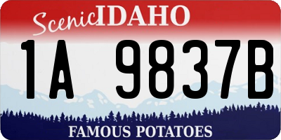 ID license plate 1A9837B