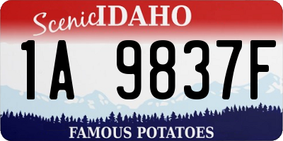 ID license plate 1A9837F
