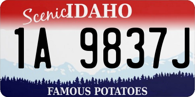 ID license plate 1A9837J