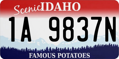 ID license plate 1A9837N