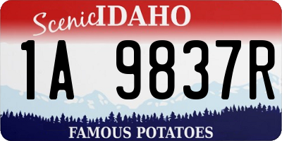 ID license plate 1A9837R