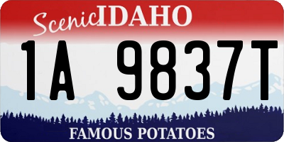 ID license plate 1A9837T