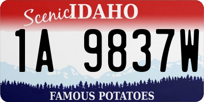ID license plate 1A9837W