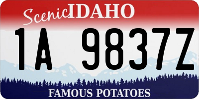ID license plate 1A9837Z