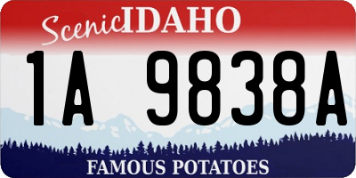 ID license plate 1A9838A