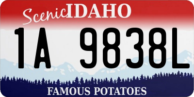 ID license plate 1A9838L
