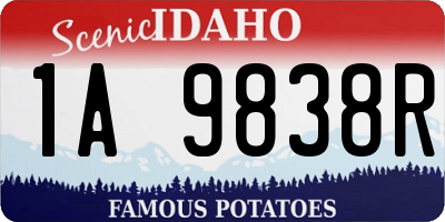 ID license plate 1A9838R
