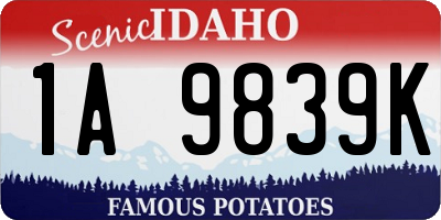 ID license plate 1A9839K