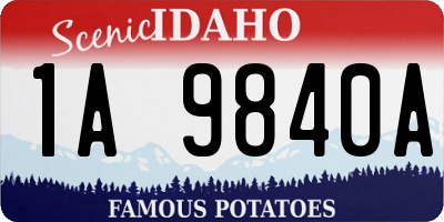 ID license plate 1A9840A