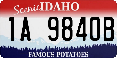 ID license plate 1A9840B