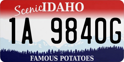 ID license plate 1A9840G