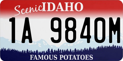 ID license plate 1A9840M