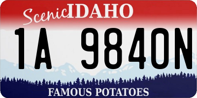 ID license plate 1A9840N