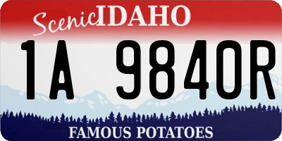ID license plate 1A9840R