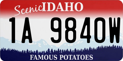 ID license plate 1A9840W