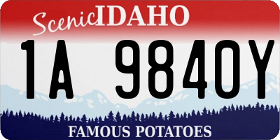 ID license plate 1A9840Y